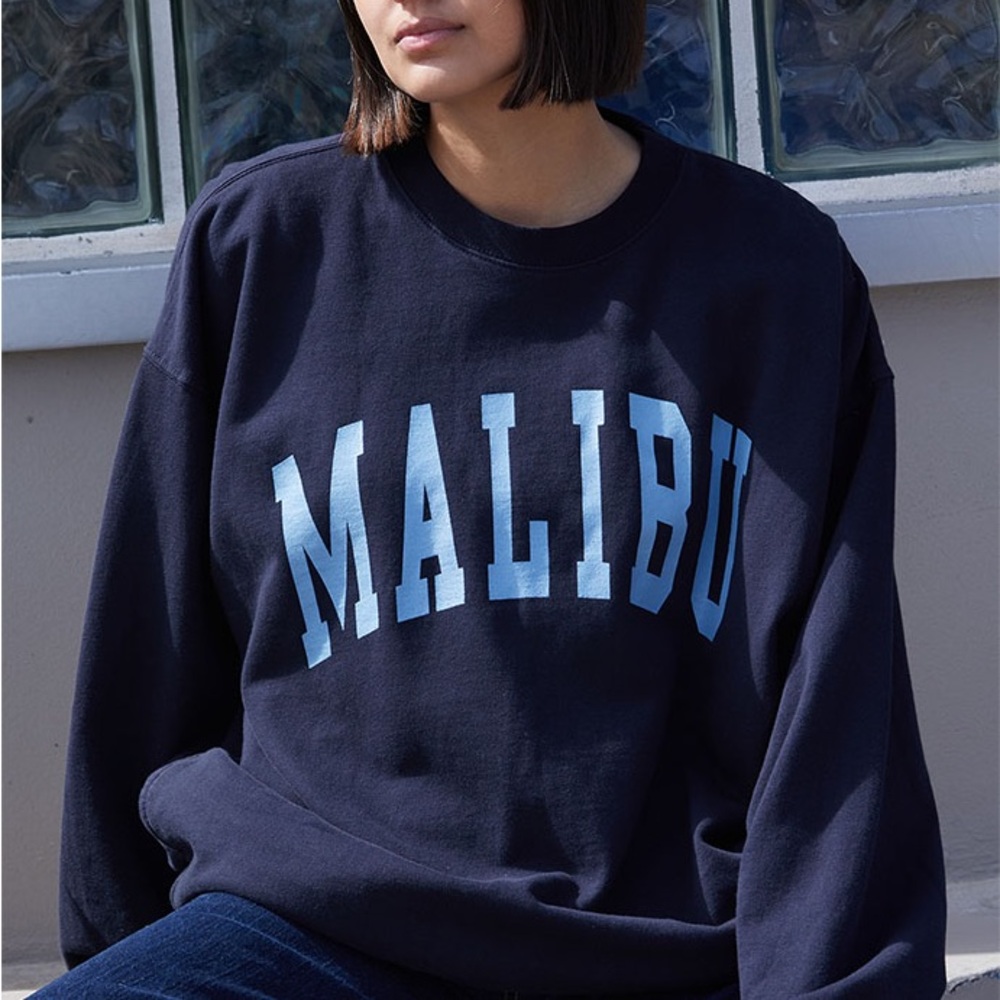 Brandy Melville John Galt Navy Blue 'Malibu' Sweatshirt